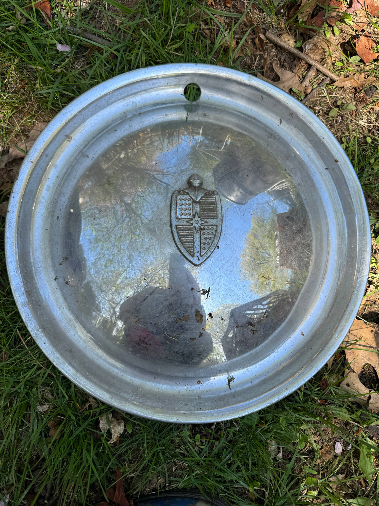 Vintage Chevrolet 15" Hubcap with Knight Shield Emblem