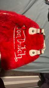 Von Dutch Red Faux Fur Mini Bowling Bag - Image 3