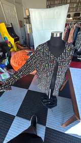 Studio G 100% Silk Graphic Print Top - Image 2