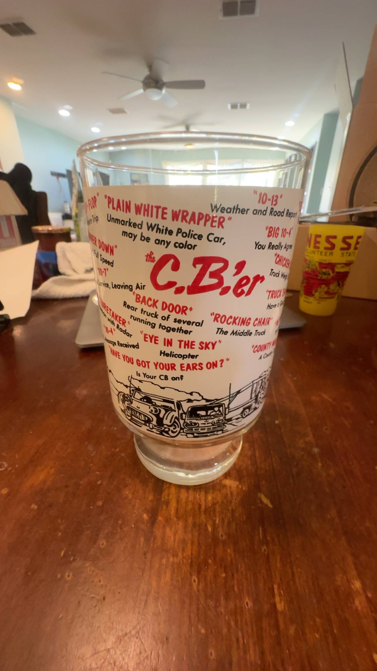 CB Radio Vintage 32 oz Glass