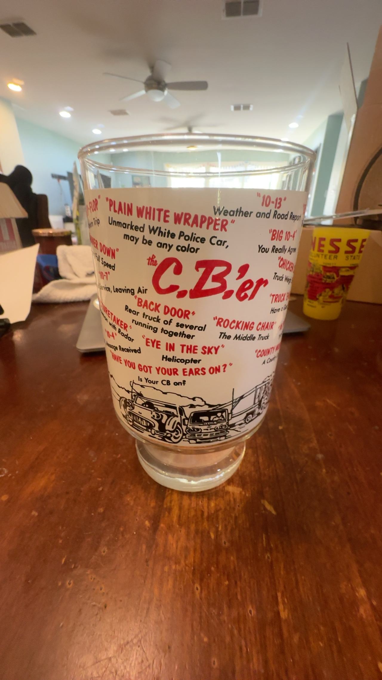 CB Radio Vintage 32 oz Glass