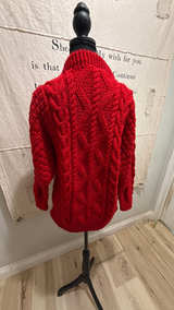 Blarney Woolen Mills Red Cable Knit Turtleneck Sweater - Image 2