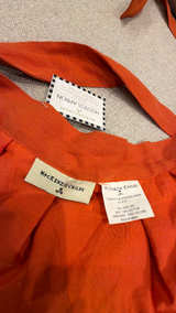 Mackenzie-Childs Hostess Apron - Checkered Orange and Yellow 26 x 21 - Image 5