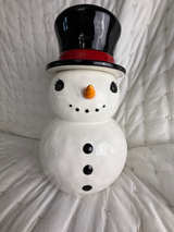 Pottery Barn Snowman Cookie Jar Rare - Image 1