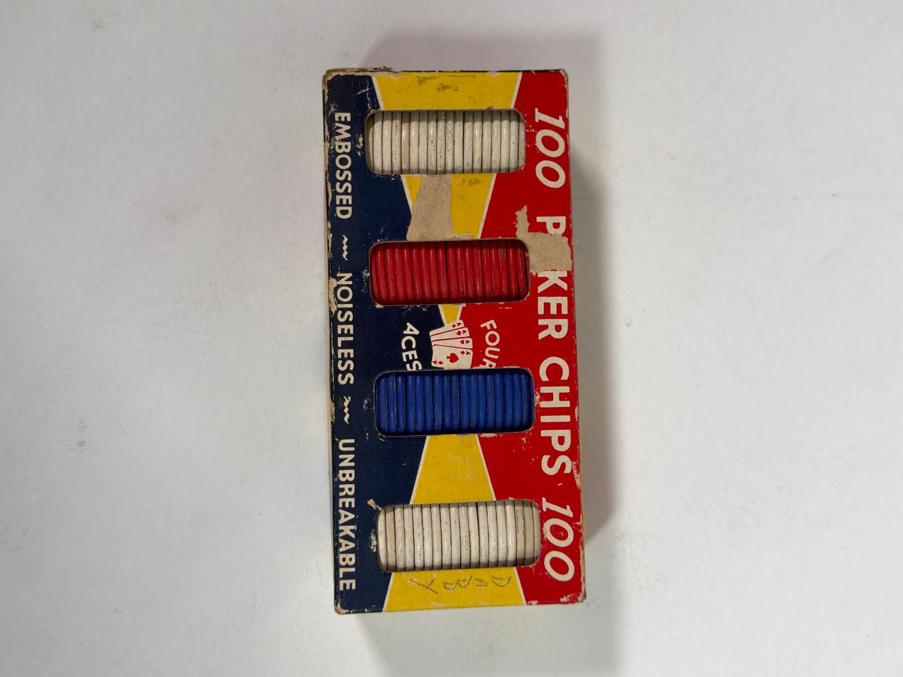 Vintage Four Aces 100 Poker Chips Set