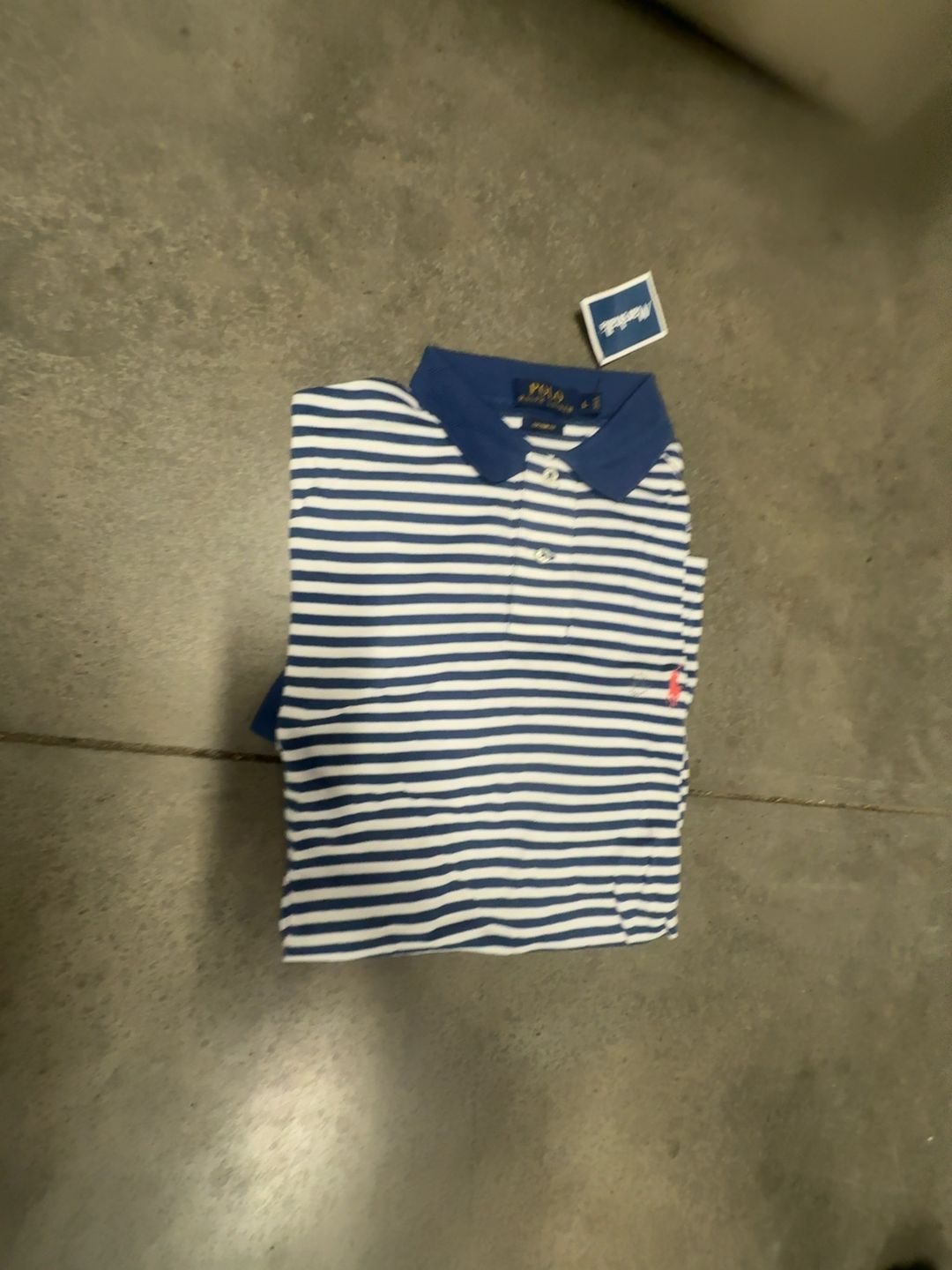 Ralph Lauren Men's Blue White Striped Polo Shirt
