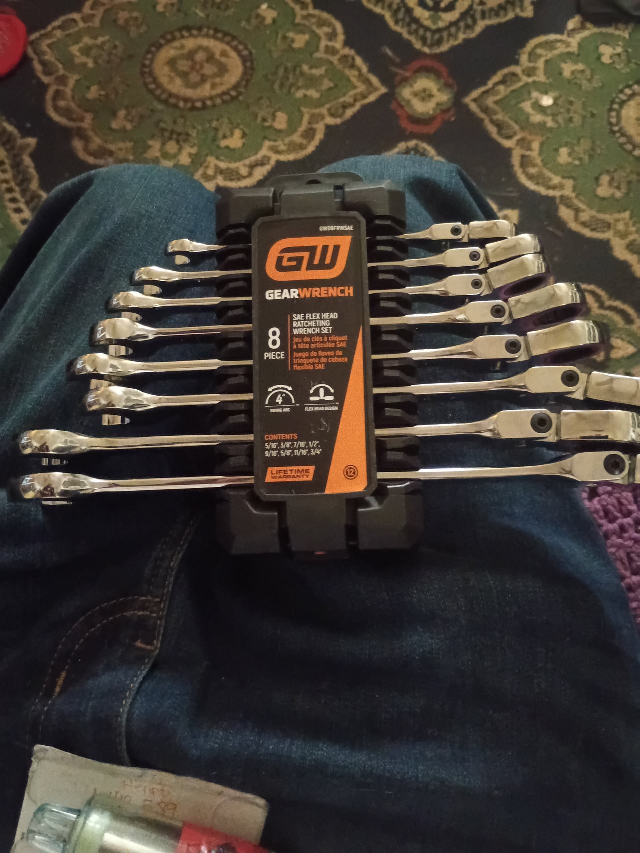 GearWrench 8 Pc. SAE Flex Head Ratcheting Combination Wrench Set