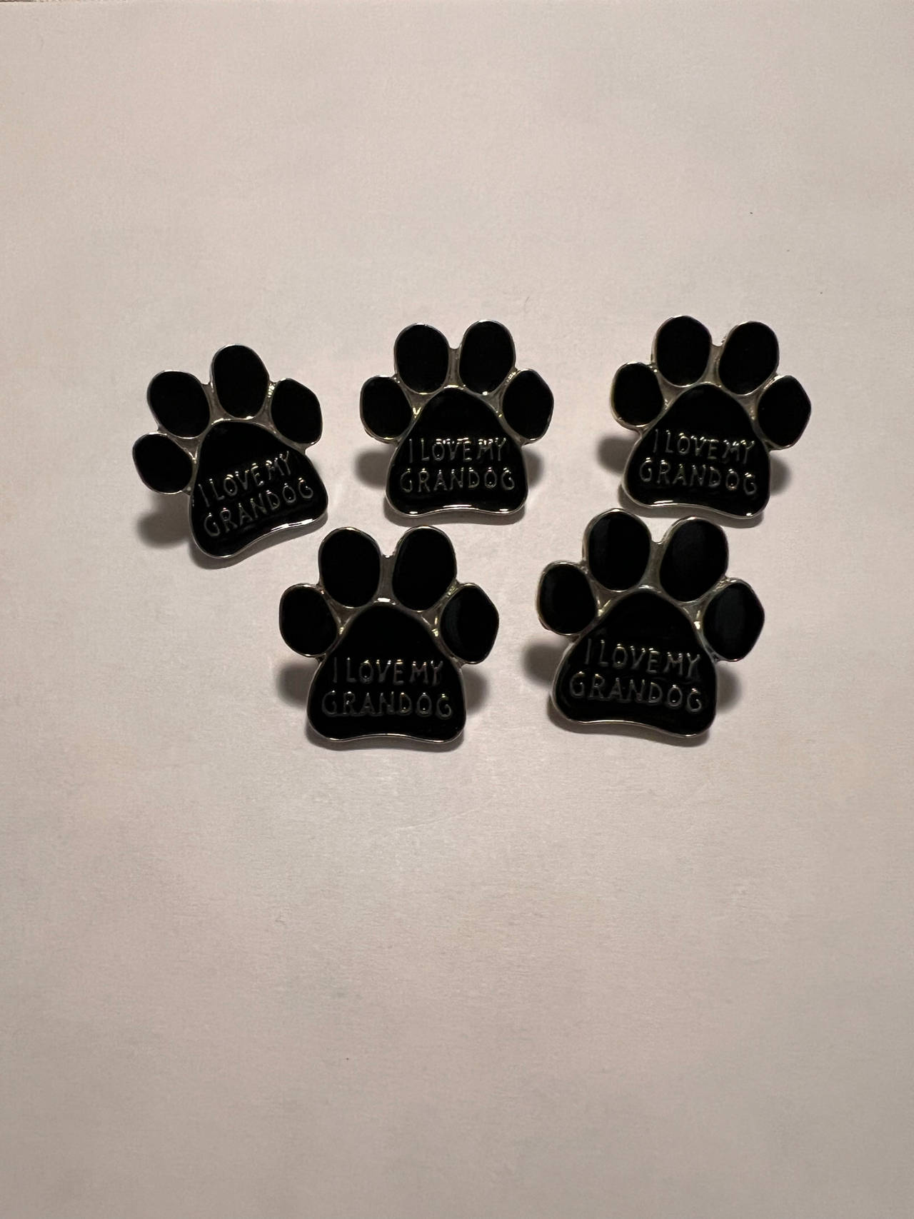 I Love My Grandog Paw Print Enamel Pins (5 pack)