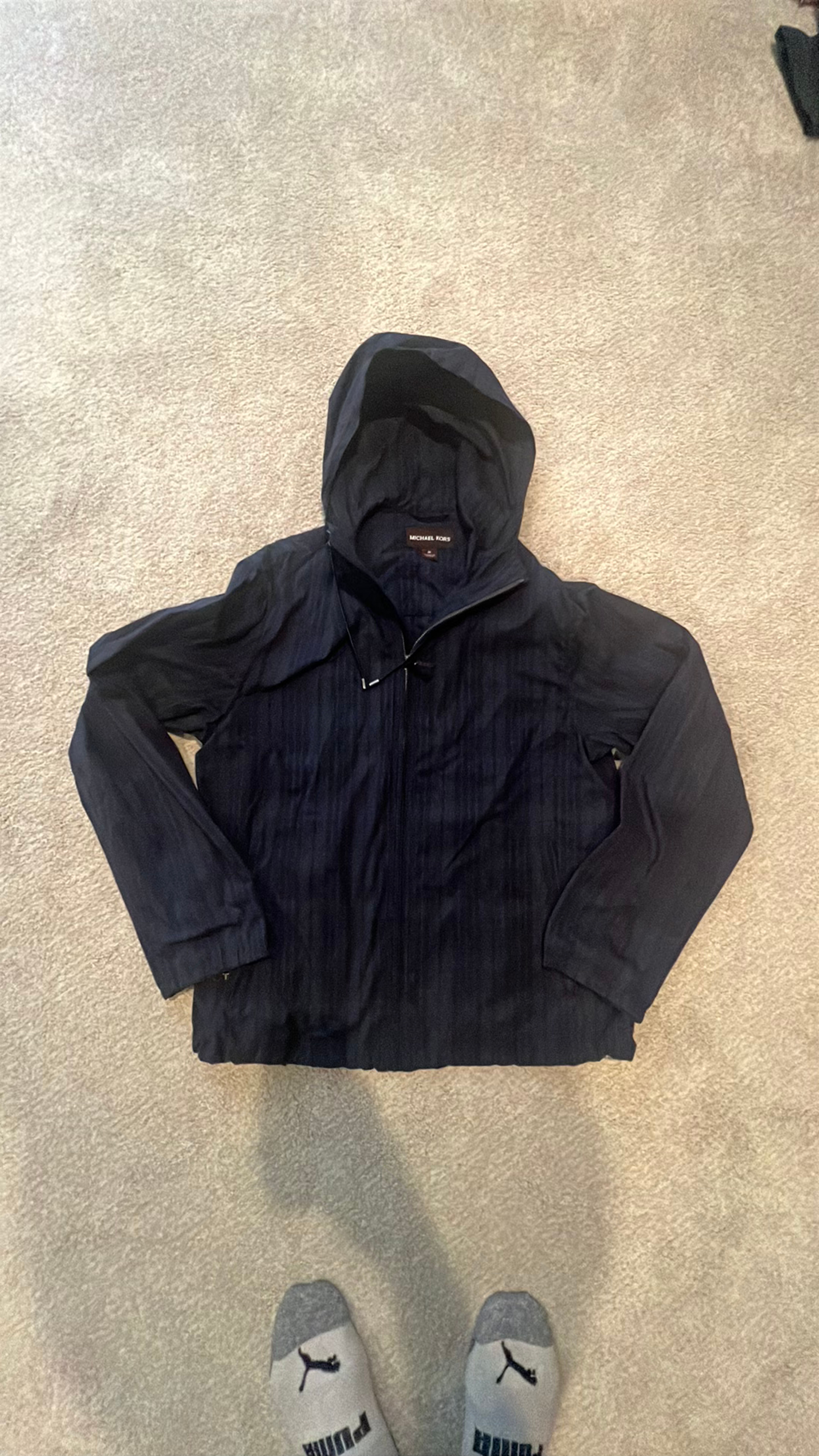 Michael Kors Men's Blue Hooded Windbreaker Jacket - Image 2