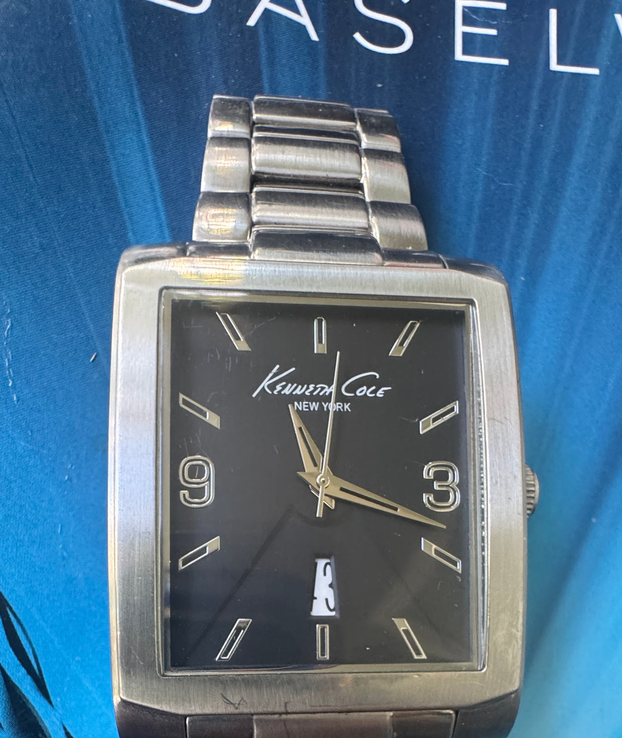Kenneth Cole New York Rectangular Stainless Steel Watch
