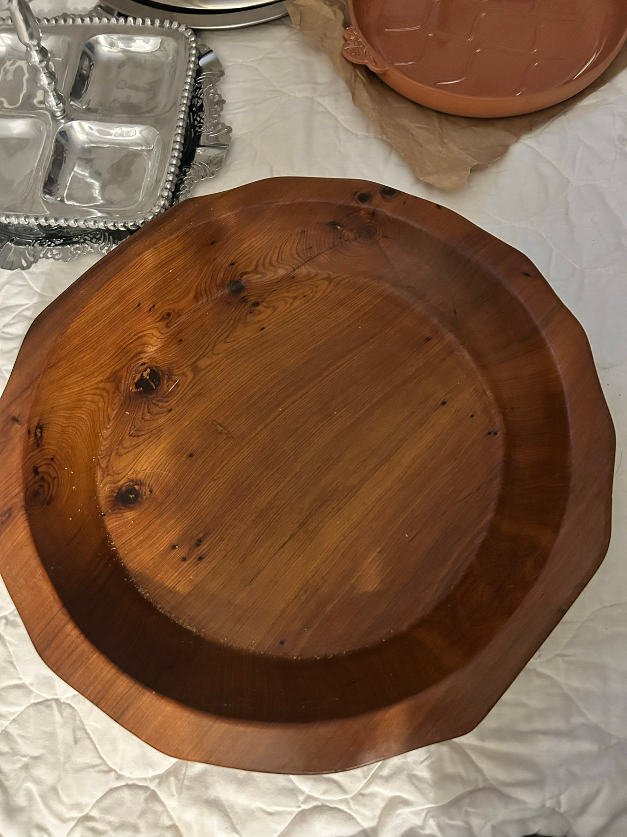 Vintage Wooden Serving Bowl