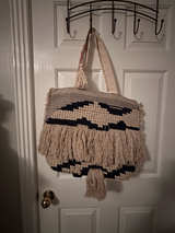 Boho Woven Fringe Tote Bag with Tassels - Image 1