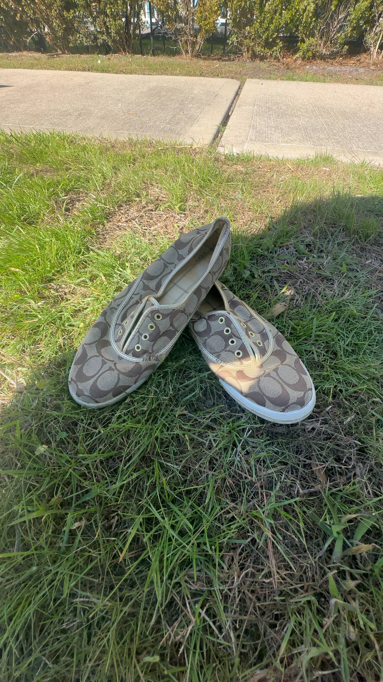 Coach Audrina Signature Jacquard Canvas Sneakers Brown/Gold
