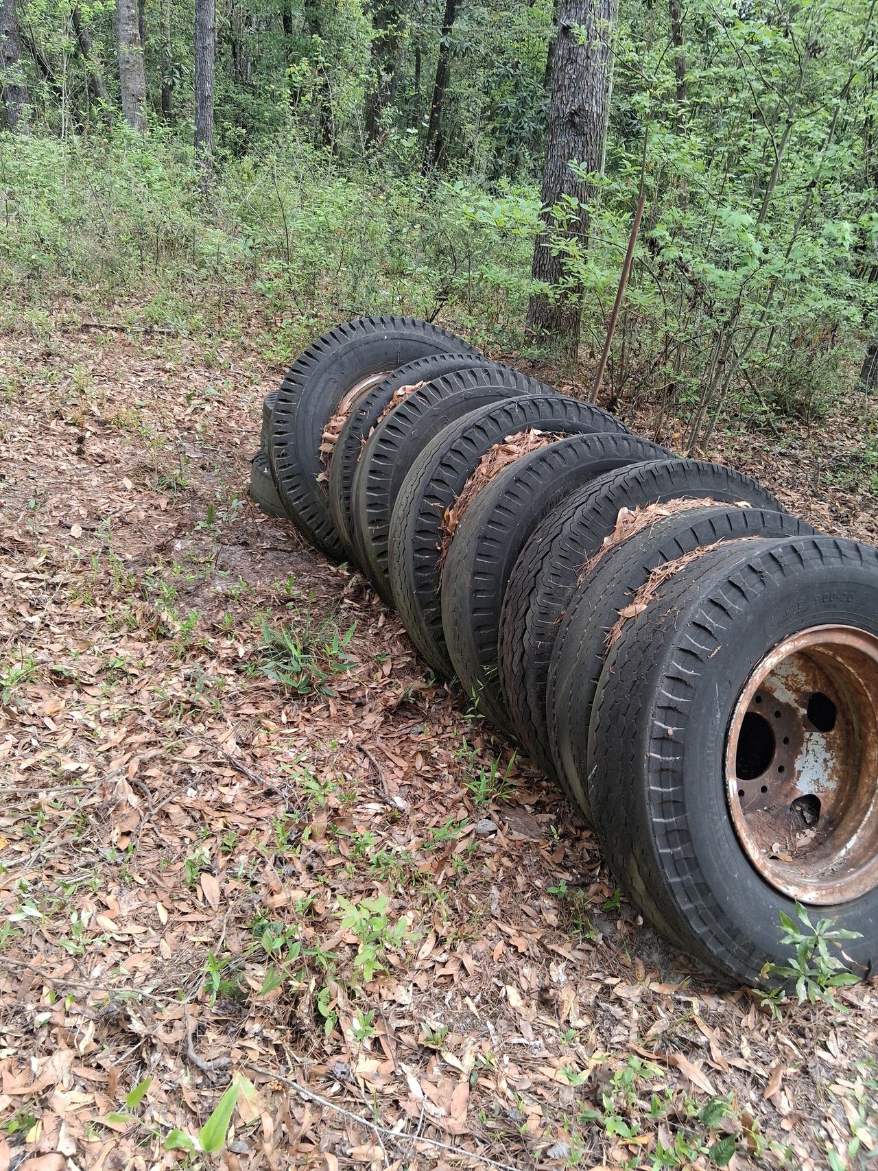 Vintage Heavy Duty Truck Tires with Steel Rims