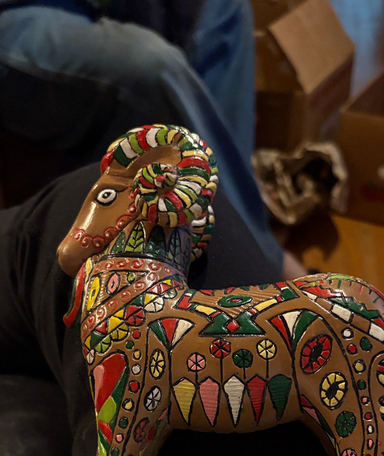Mexican Folk Art Ram Figurine