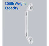 Medline Knurled Chrome 12” Grab Bar for Shower & Bathtub, Independence & Ease - Image 4