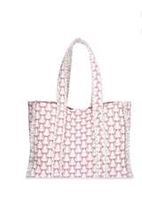 No Boundaries Quilted Tote Bag Pink Bow Print NEW - Image 1