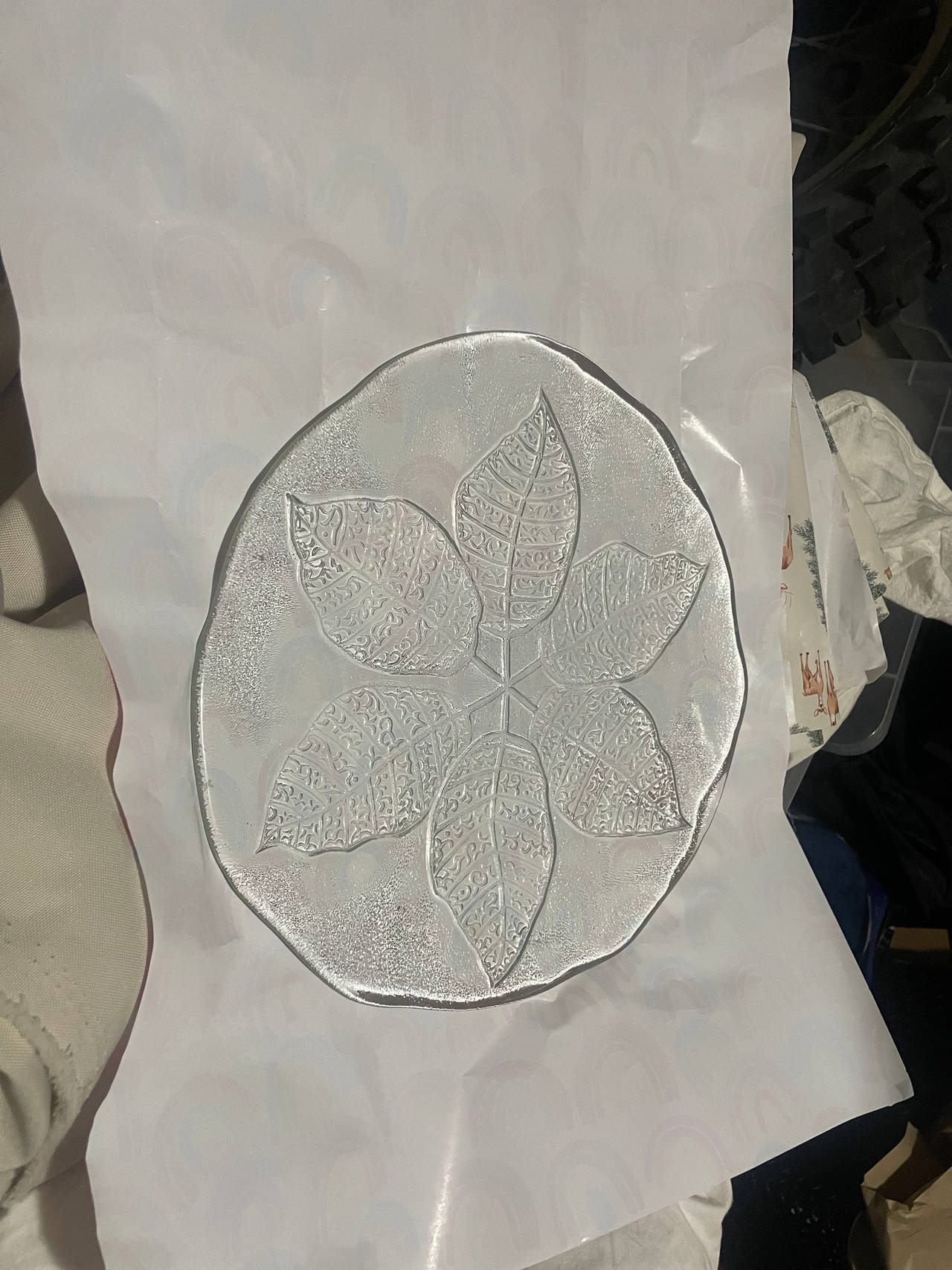 Glass Leaf Imprint Plate