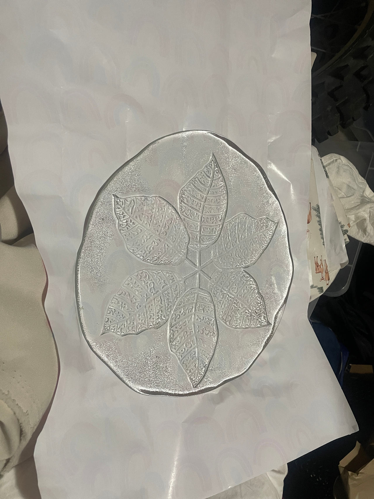 Glass Leaf Imprint Plate
