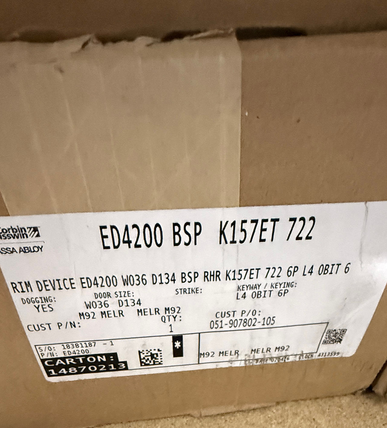 Corbin Russwin ED4200 Rim Exit Device