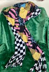 Disney Nightmare Before Christmas Sally Patchwork Fleece Scarf - Image 1
