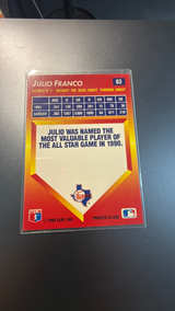 Topps 1992 Triple Play #83 Julio Franco Baseball Card - Image 2