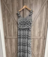 AB Studio Black and White Chevron Maxi Dress size L Large - Image 1