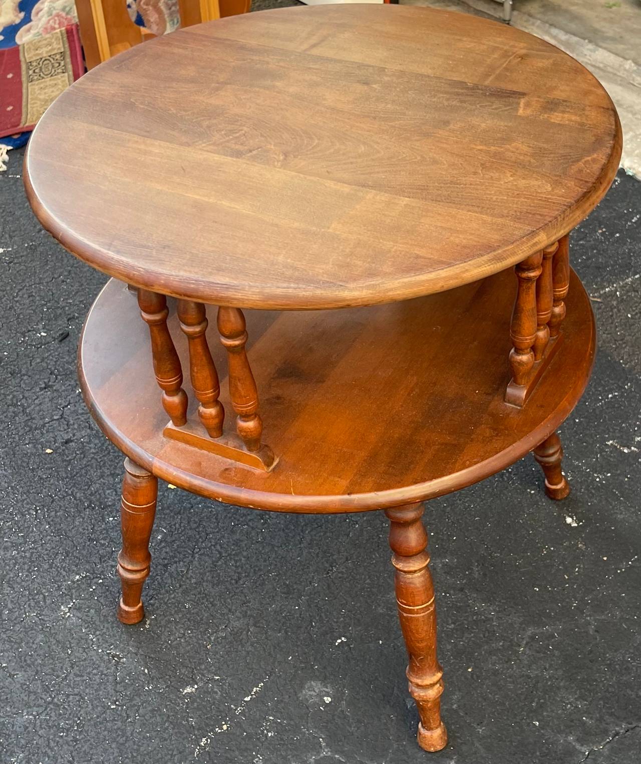 Vintage Two-Tier Round Side Table