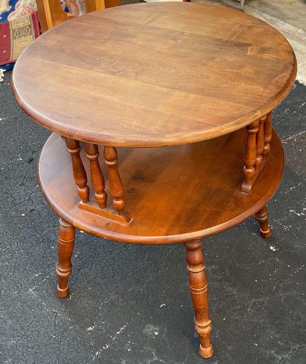 Vintage Two-Tier Round Side Table