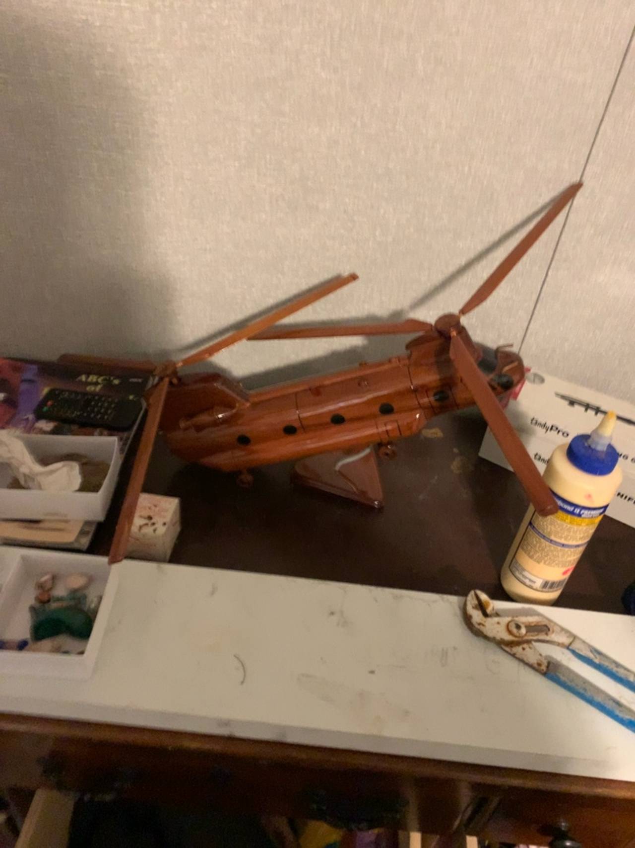 Boeing CH-47 Chinook Wooden Desktop Model