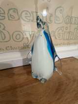 Murano Glass Penguin Figurine Blue & White - Image 1