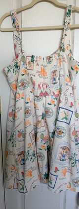 Abercrombie & Fitch Square Neck Floral Mini Dress with Fruit Postcard Print XL - Image 3