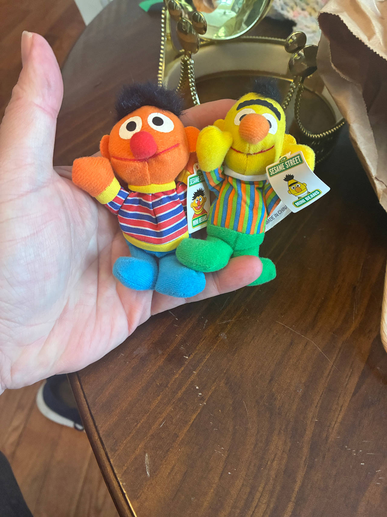 1999 Kellogg Sesame Street Mini Beans Bert and Ernie Plush Set