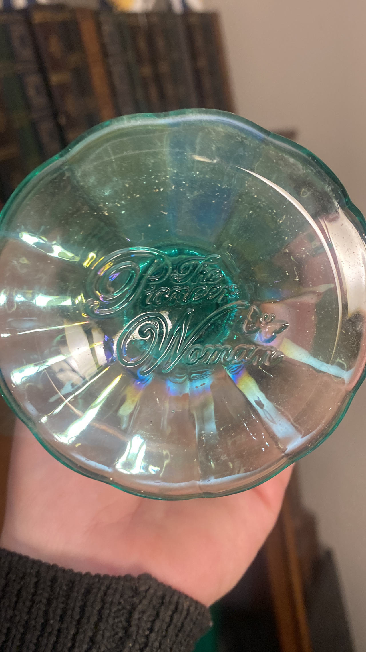The Pioneer Woman Adeline Teal Glass Goblet