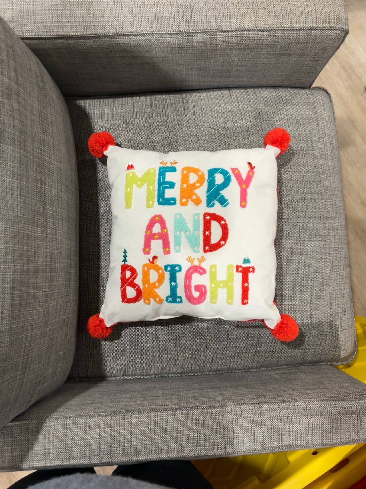 Merry and Bright Holiday Throw Pillow