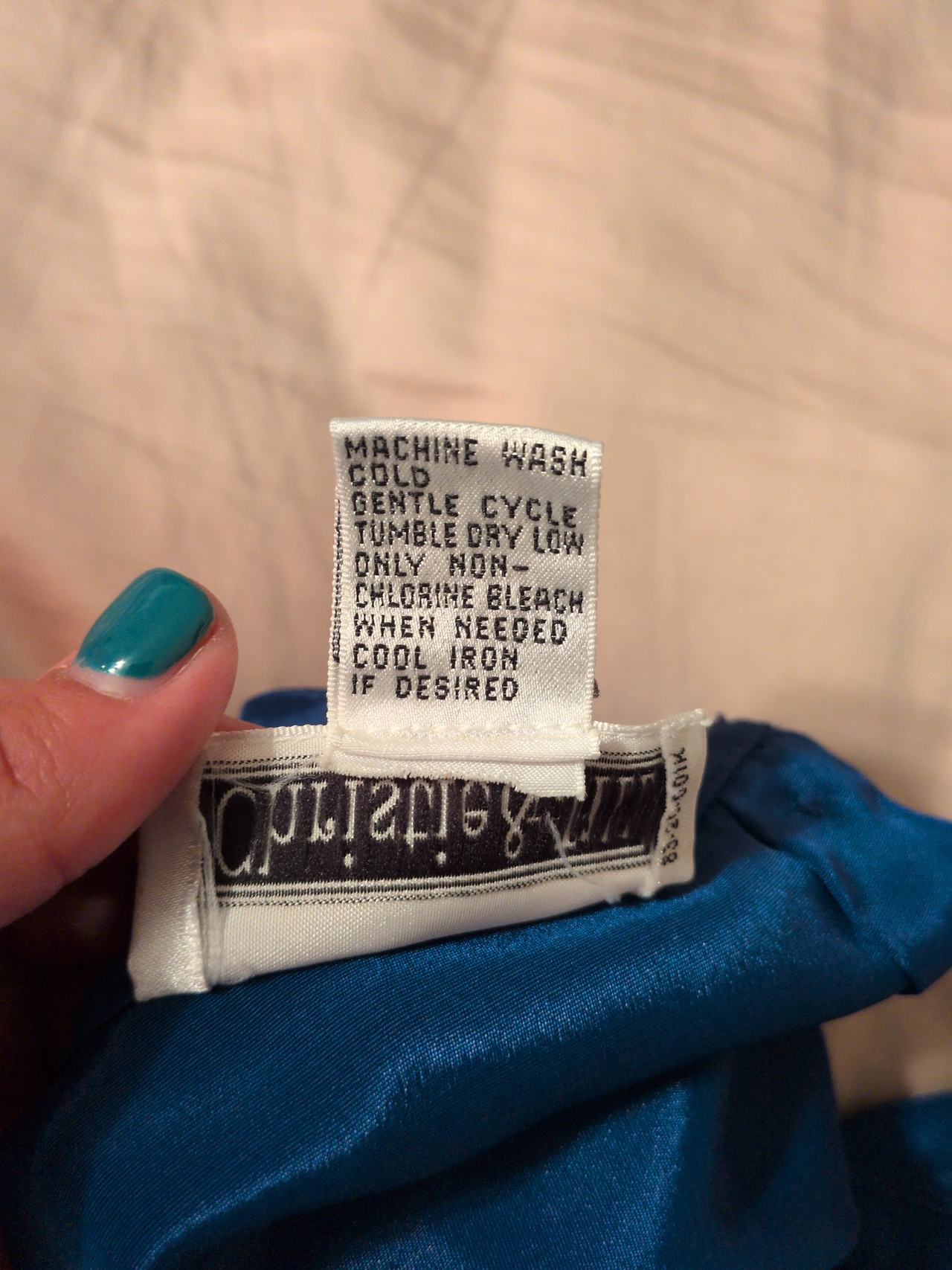 Christie & Jill Teal Satin Blouse