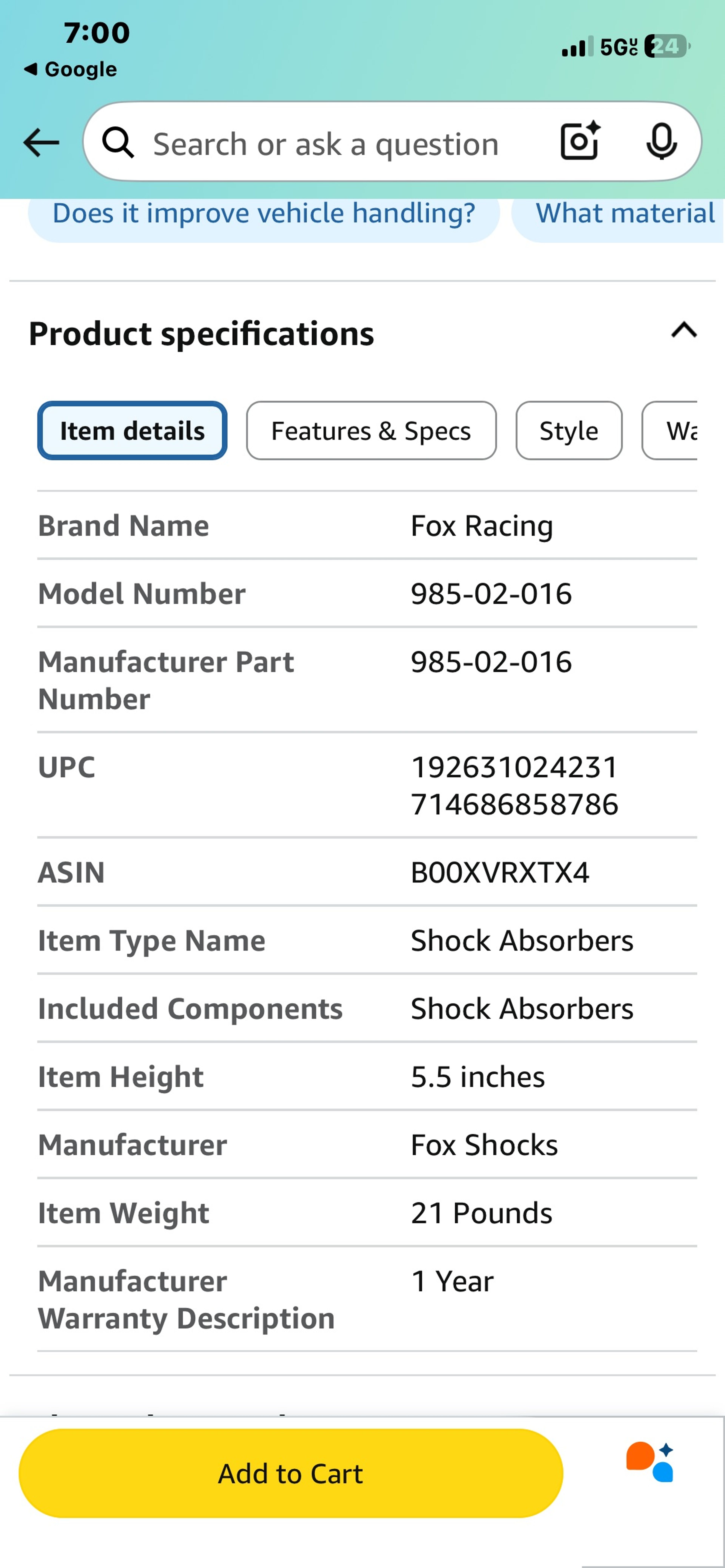 Fox 2.0 Performance Series Front Coilover IFP Shock - Image 3