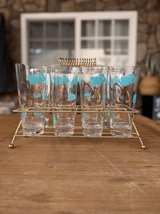 Libbey Mid-Century Modern Atomic Boomerang Highball Glasses and Caddy Set - Image 6