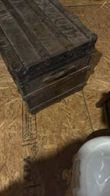 Antique Wood and Metal Steamer Trunk - Image 4