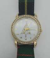 Gold-Tone Christmas Tree Holiday Watch with Crystal Bezel - Image 2