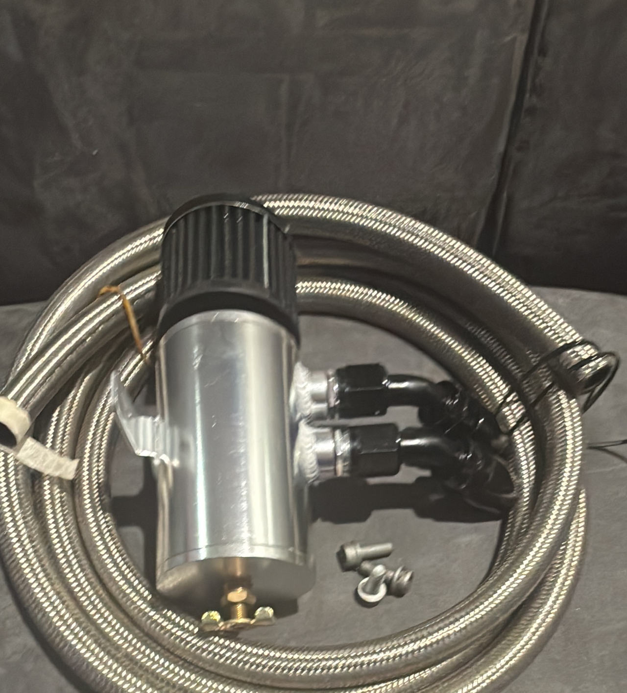 Universal Oil Catch Can Kit with Breather Filter and Braided Hose