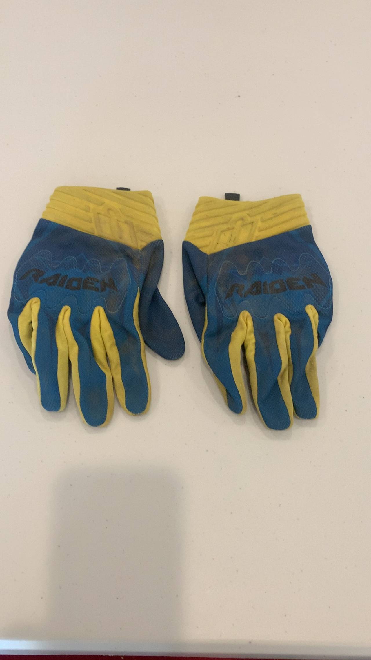 ICON Raiden Arakis Glove Blue/Yellow Large