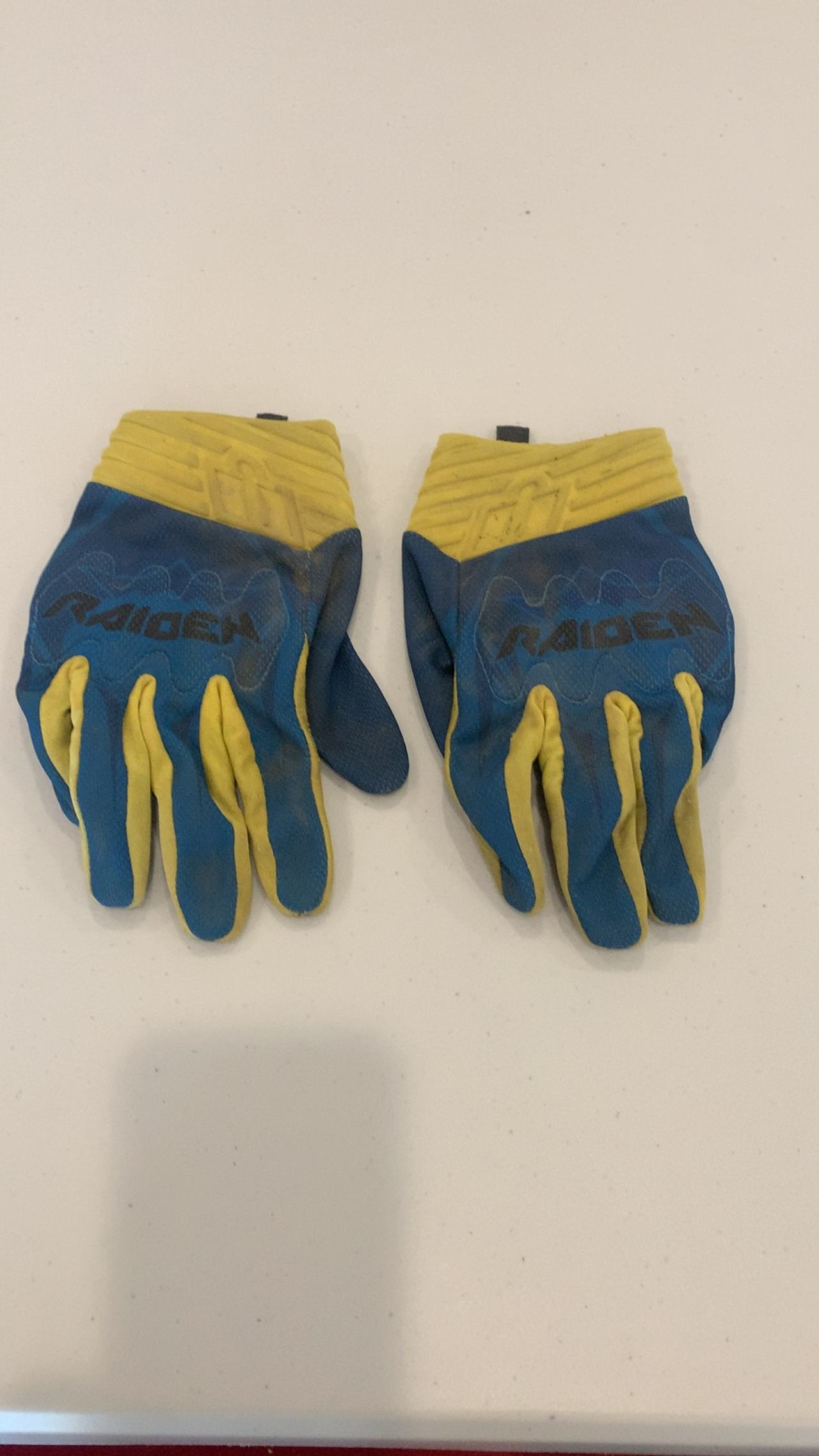 ICON Raiden Arakis Glove Blue/Yellow Large