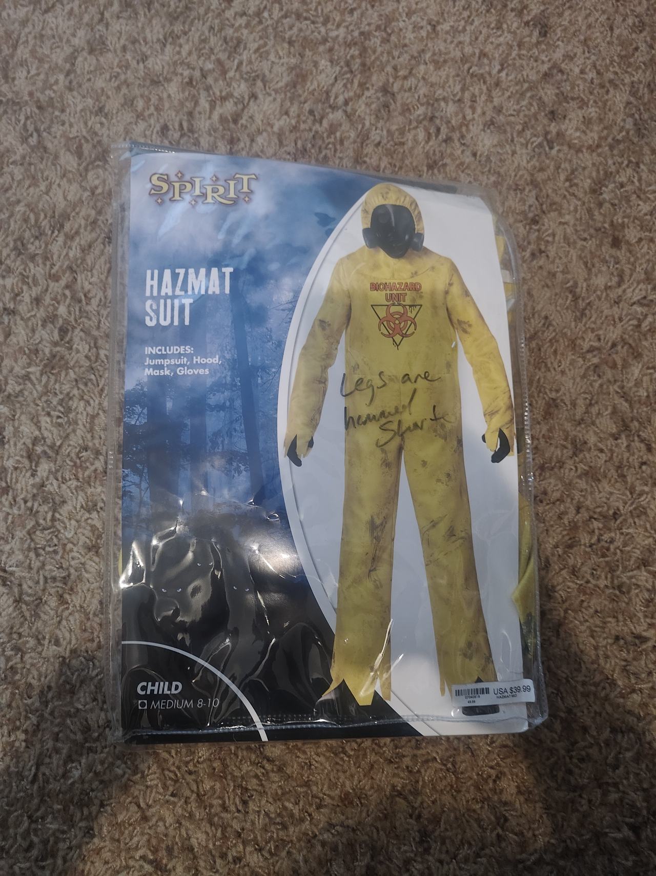Spirit Halloween Child Hazmat Suit Costume