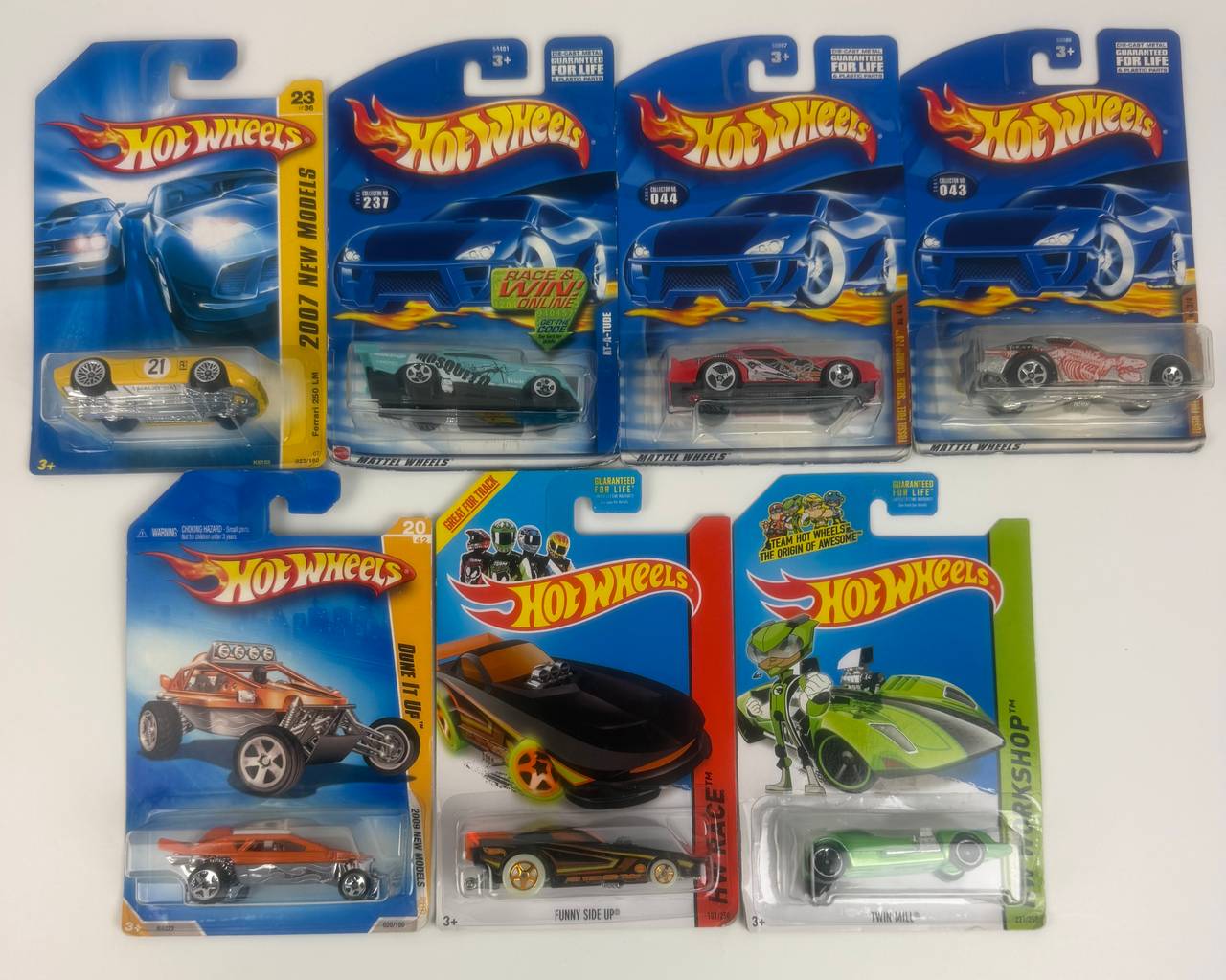 Hot Wheels Lot of 8 Cars Ferrari 250 LM Twin Mill Dune It Up HW Race Workshop