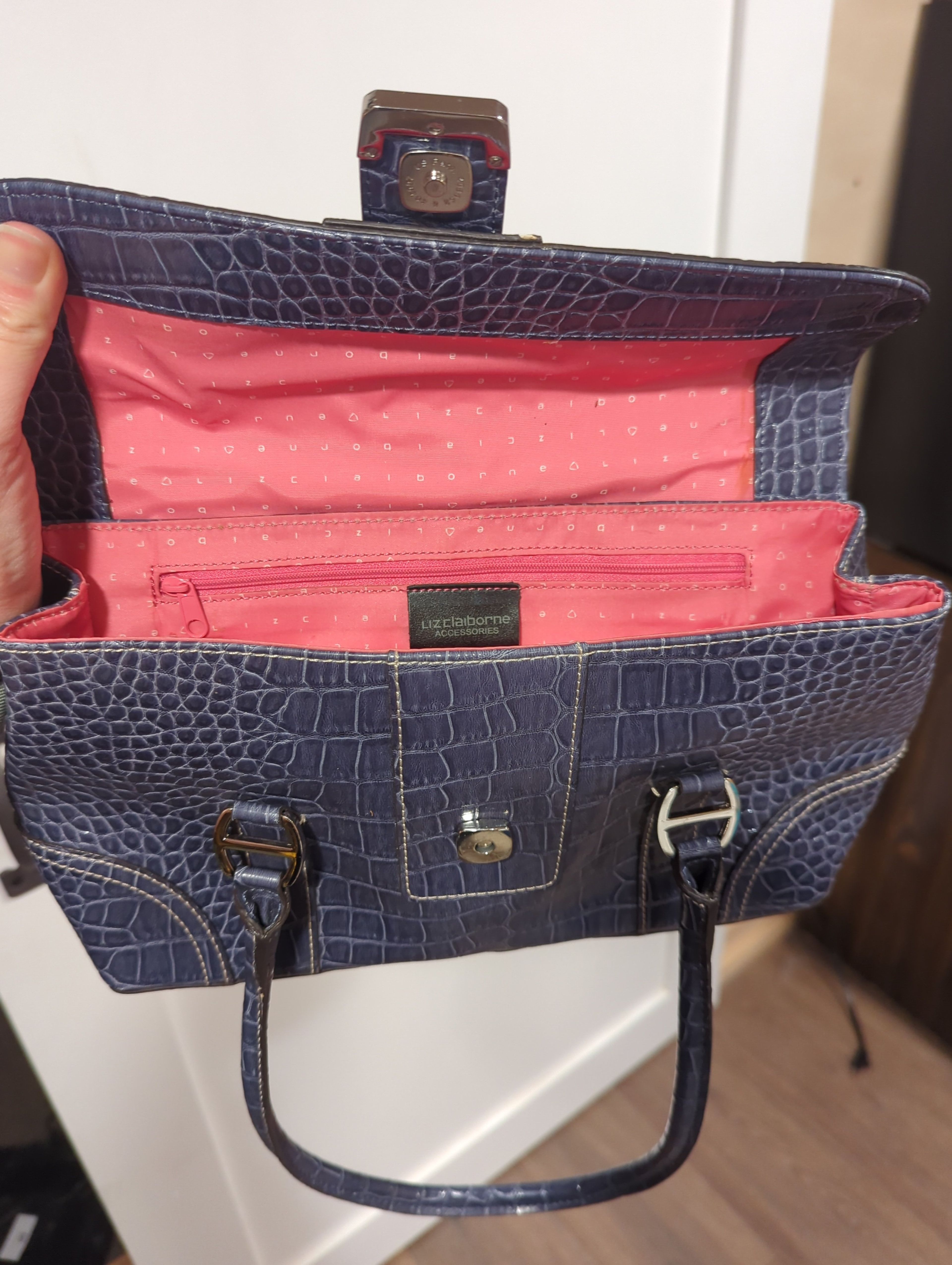 Liz Claiborne Faux Croc Shoulder Bag - Image 2