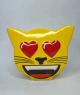 Emoji Heart Eyes Cat Ceramic Coin Bank - Image 1