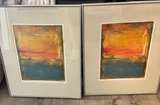 Set of 2 Framed Abstract Landscape Prints - Image 3
