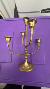 Vintage Brass Menorah Candelabra Vintage Brass Candelabra made in Japan - Image 7