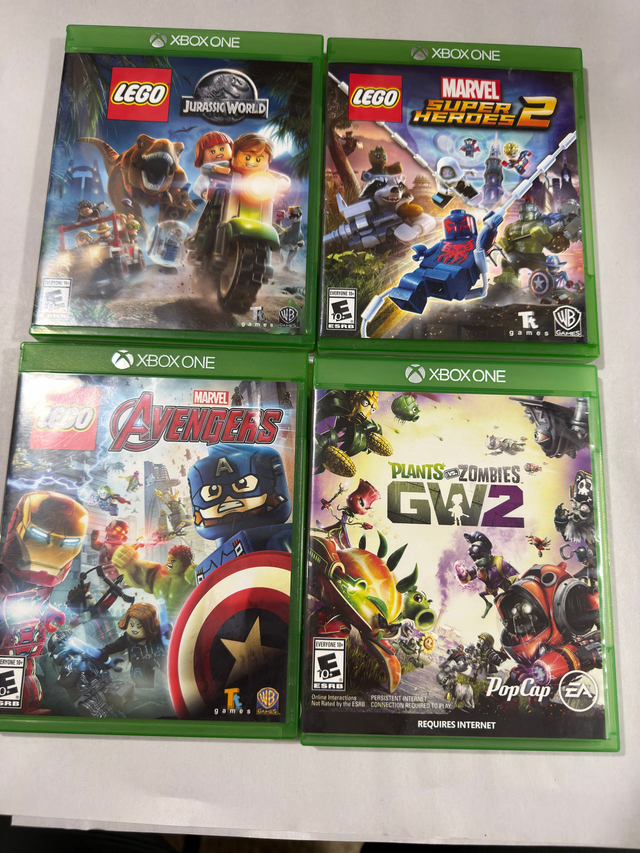 Xbox One Game Lot LEGO Marvel Jurassic World Plants vs Zombies